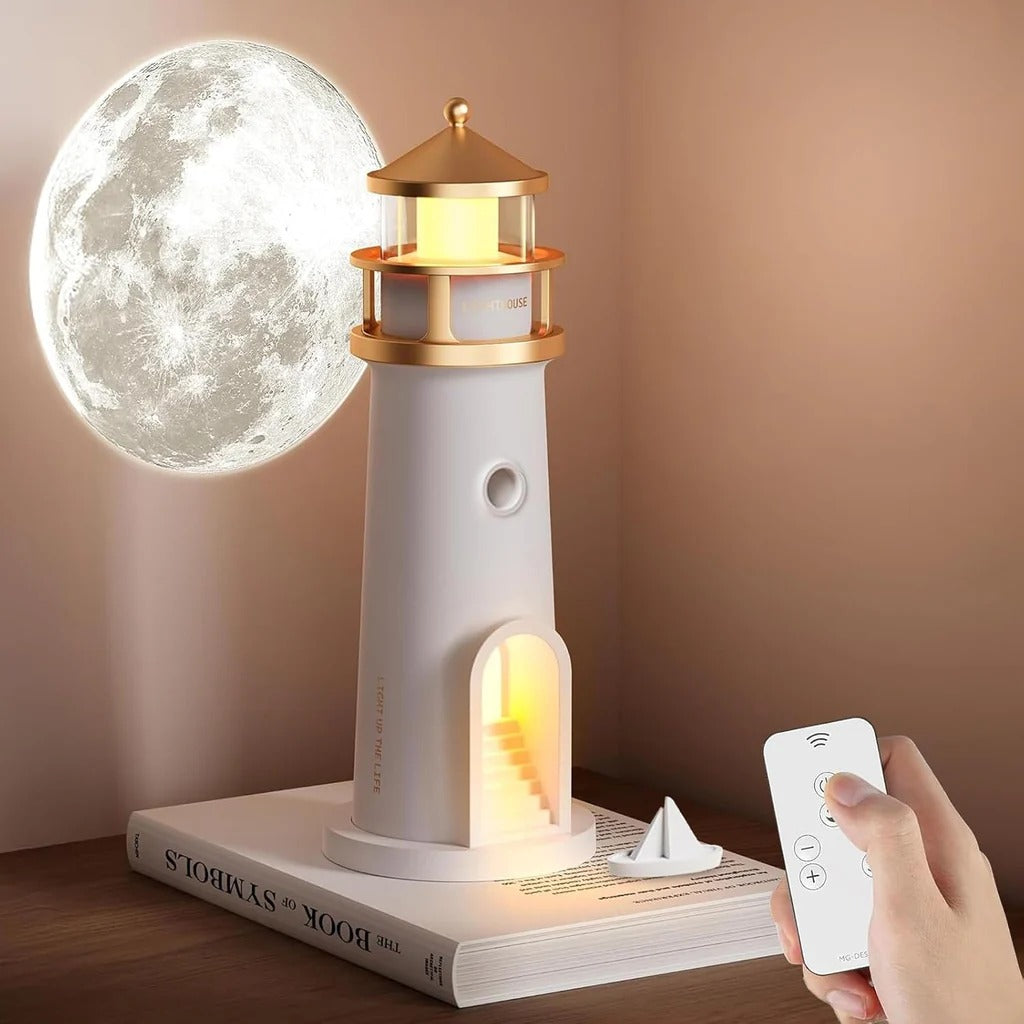 Leuchtturm-Lampe im Detail, eingeschaltet