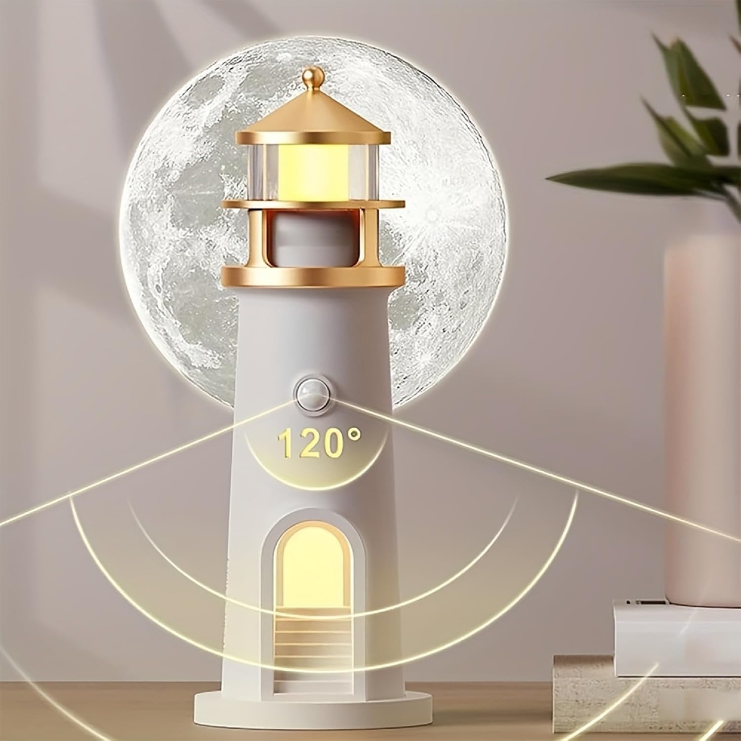 Leuchtturm-Lampe mit aktiviertem Bewegungssensor